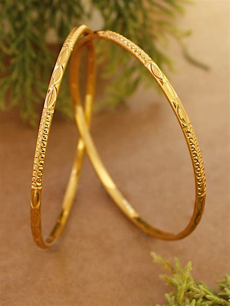 Avismaya Gold Plated Daily Use Thin Bangles Jumkey Fashion Jewellery