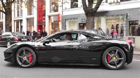 Black Ferrari 458 Italia Awesome Acceleration And Downshifts Youtube