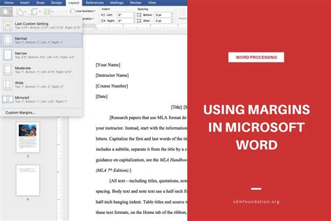 How To Use Margins In Microsoft Word Sdm Foundation