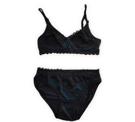 lycra cotton women net black bra and panty set at rs 160 set in rajkot id 27148608612