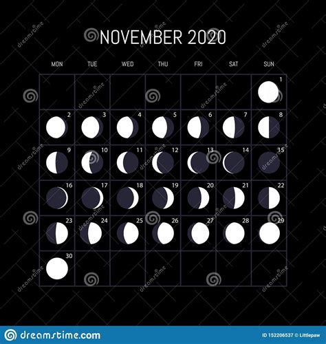 2020 Calendar With Moon Phases Calendar Printable Fre