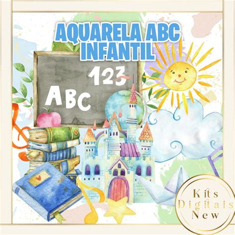 Aquarela Abc Escola Kit Digital Elo7 Produtos Especiais