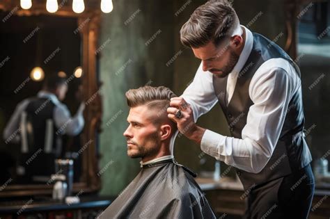 Premium Photo A Professional Hairdresser Using Sharp Tools To Create