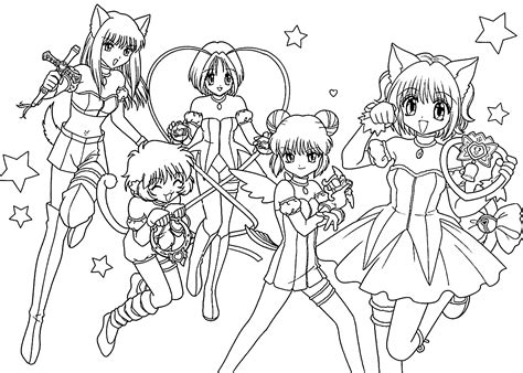 Mew Mew Team Anime Coloring Pages For Kids Printable Free Coloring