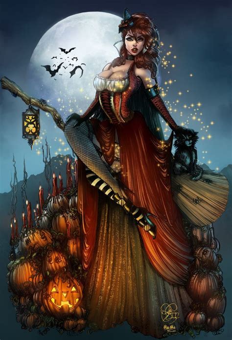 Halloween Art Beautiful Witch Witch Art