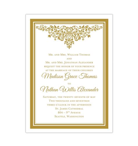 Anna Maria Wedding Invitation Diy Printable Gold Wedding Template Shop