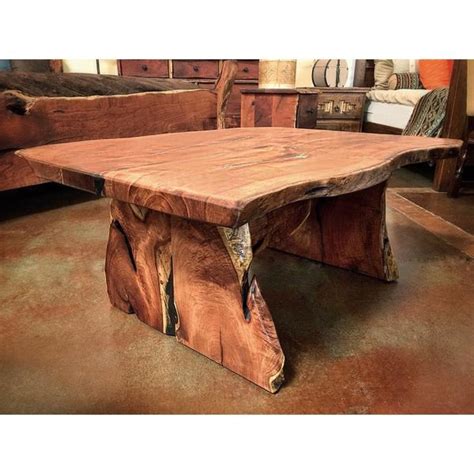 By home decorators collection (5) del mar 48 in. Live Edge Mesquite Wood Coffee Table with Slab Base - La ...
