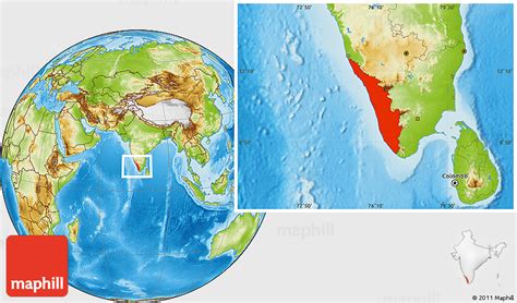 Maps have been a cornerstone of national geographic since they were published in the first national geographic has been publishing the best wall maps, travel maps, recreation maps. Physical Location Map of Kerala