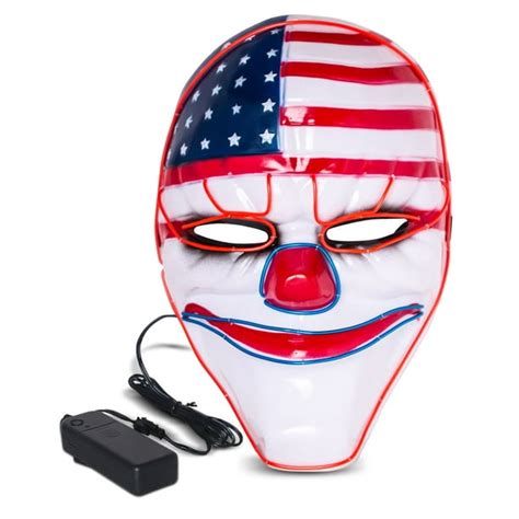 Halloween Led Mask Purge Masks With Lighten El Wires Scary Light Up