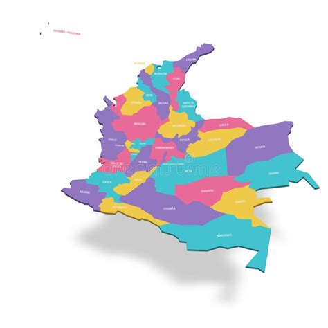 Colombia Political Map Of Administrative Divisions Stock Illustration