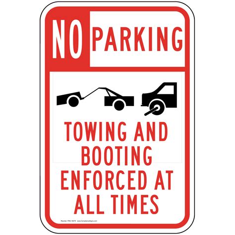 No Parking Towing And Booting Enforced Sign Pke 18479 Parking Control