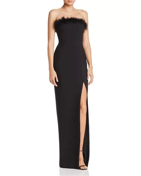 Likely Presley Feather Trimmed Strapless Gown Priyanka Chopra Black