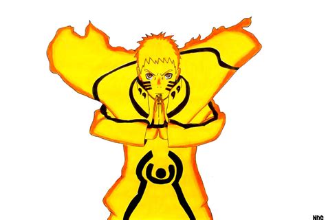 Seventh Hokage Naruto Uzumaki In Bijuu Mode By Narutodrawingchannel On
