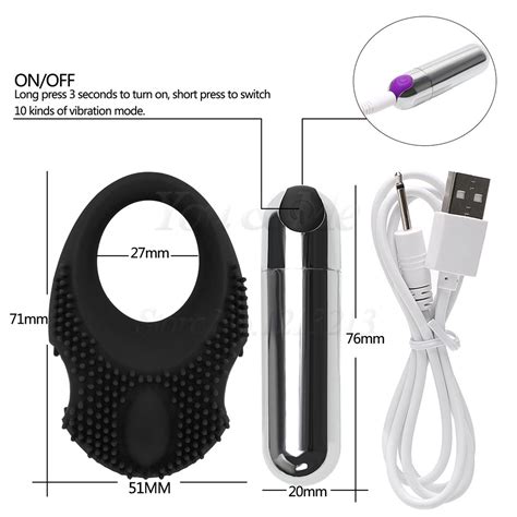 new usb rechargeable 10speed penis vibrating ring for men powerful g spot bullet vibrator sex