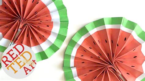Easy Origami Paper Fan Watermelon Diy What A Super Cute