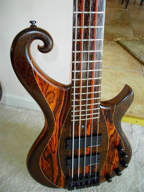 Scroll Bass Exotic With Cocobolo And Wenge Guitar Custom Bass Guitar