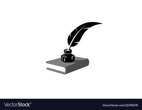Feather Ink Book Logo Royalty Free Vector Image