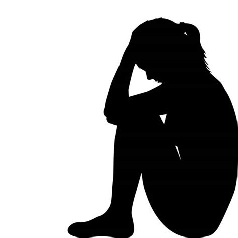Silhouette Of The Sadness And Depression Illustrations Royalty Free
