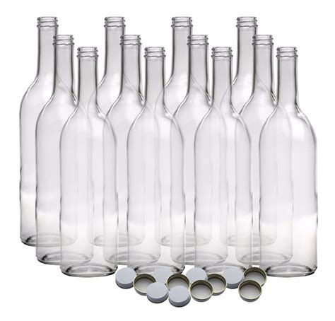 750 Ml Clear Screw Cap Wine Bottles With 28 Mm Metal Screw Caps