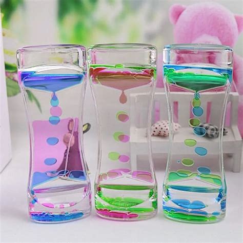 Drip Oil Acrylic Hourglass Desktop Colored Decoration Liquid Motion