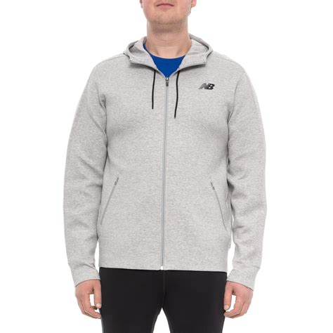 New Balance 247 Luxe Fleece Jacket in Gray for Men - Lyst