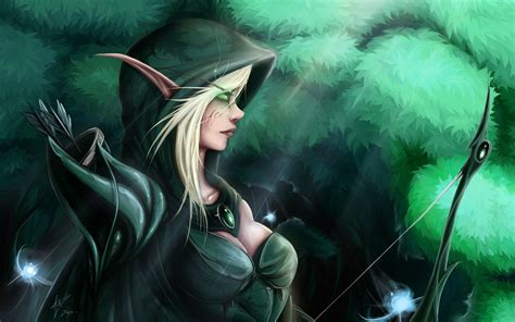 Wallpaper Illustration Women Fantasy Art Anime Elves Archer