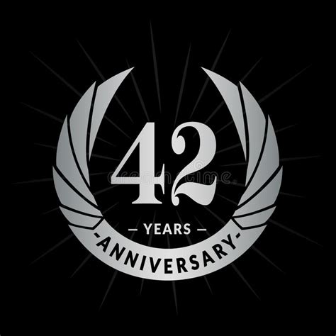 42 Years Anniversary Design Template Elegant Anniversary Logo Design