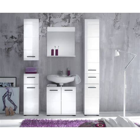 Meuble à miroir 1 porte40x14x96 cm. Meuble haut de salle de bain design 1 porte coloris blanc ...