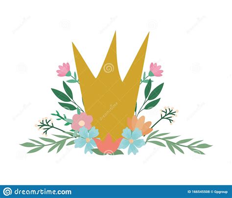 Isolated Crown With Flowers And Leaves Vector Design Stock Vector