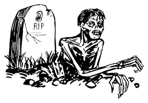 Premium Vector Zombie Dead Man Crawling Out Of The Grave Spooky
