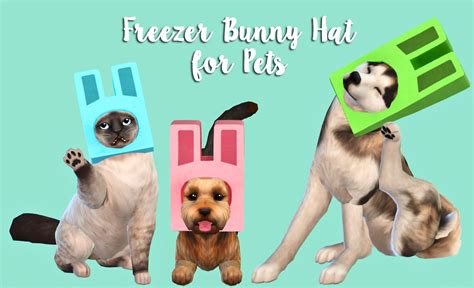 Freezer Bunny Hat For Pets Sims Pets Sims 4 Pets Bunny Hat