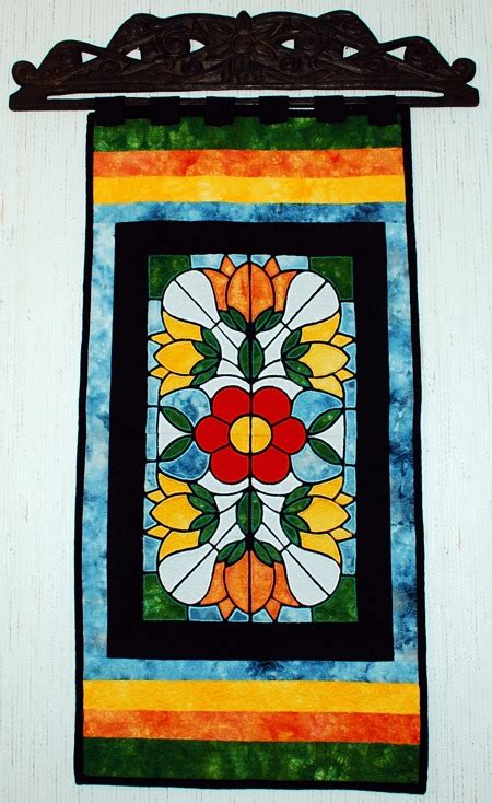 Advanced Embroidery Designs Stained Glass Applique Flower Panel