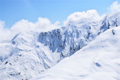 Free Photo Snow Mountain Under Cloudy Sky Adventure Landscape