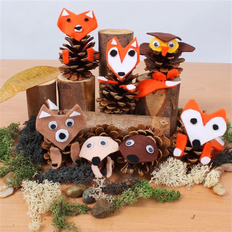 How To Make Woodland Pine Cone Animals Forest Animal Crafts Pine