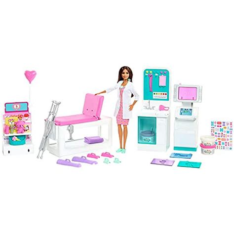 Barbie Fast Cast Clinic Playset Brunette Doctor Doll 12 In 30 Play