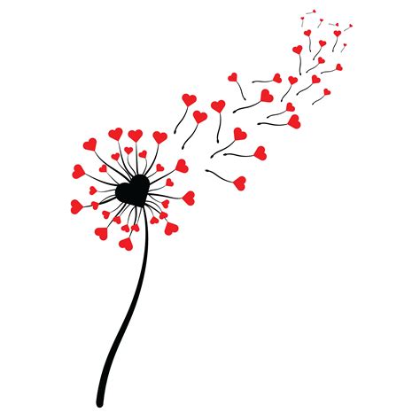 Dandelion Svg From Hearts Valentine Svg Sublimation File With Etsy