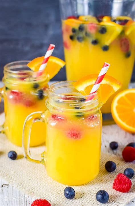 Pineapple Orange Punch Fruit Juices Sprite And Fresh Berries Makes