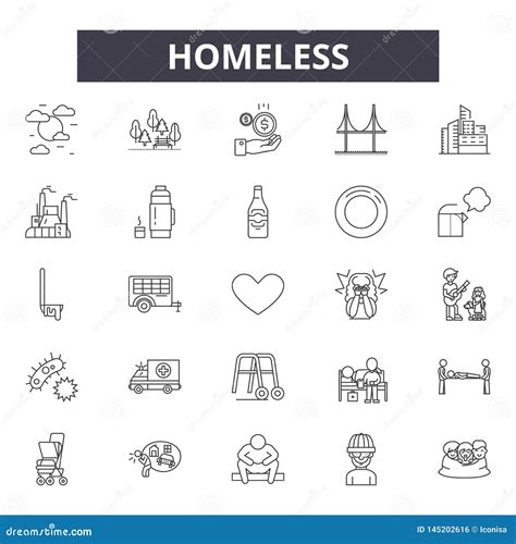 Homeless Line Icon Set Included Icons As Poor Empty Homelessness