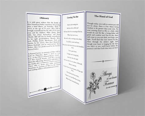 Free Printable Tri Fold Funeral Program Template Printable Templates