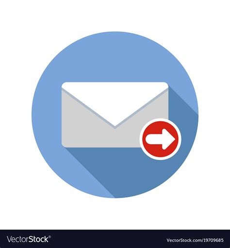Mail Forwarding Icon Email Icon With Long Shadow Vector Image