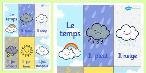 Free French Weather Poster French Weather Poster Display Rain