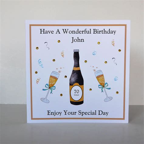 Birthday Card All Ages Available Personalised 8x8 Inch Large Size