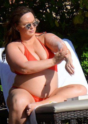 Chanelle Hayes In Red Bikini At A Pool In Marbella Gotceleb