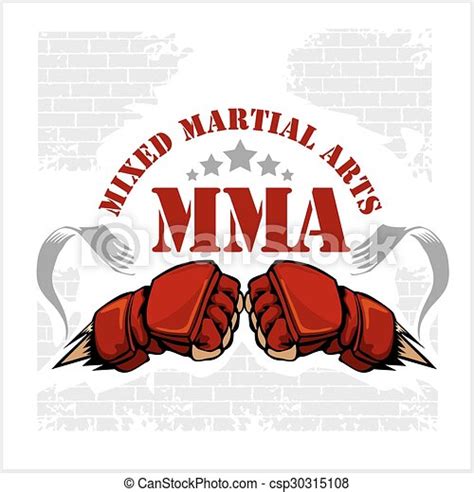 Mma Mixed Martial Arts Emblem Badges Vector Emblem Canstock