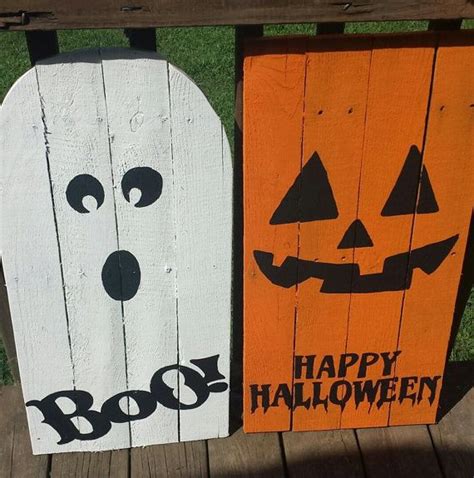 Jack O Lantern And Ghost Halloween Pallet By Thewheelprespective