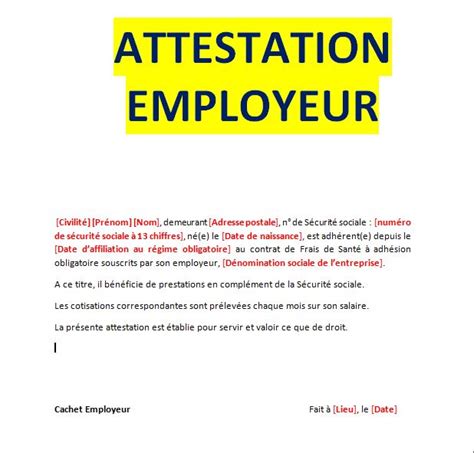 Attestation Employeur Exemples De Modèles En Word Doc Cours Génie
