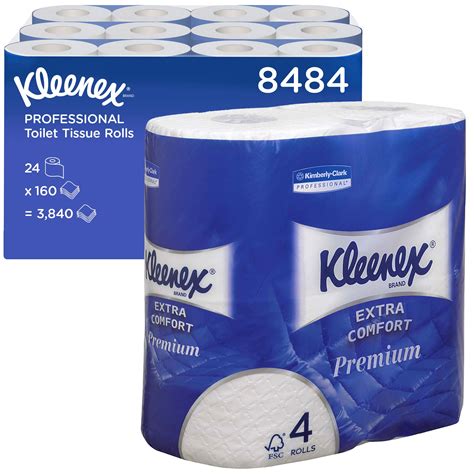 Kleenex Standard Size Toilet Roll 8484 4 Ply Toilet Paper 24 Rolls