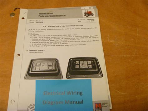 Mahindra 3325 3525 Tractor Electrical Wiring Diagrams Manual Ebay