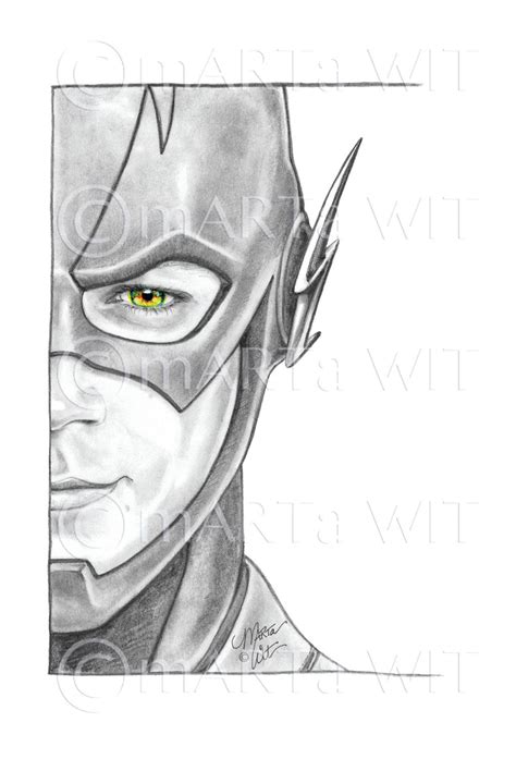 Commence through drawing a circle in the vicinity of the greatest 50 % … 54 Hand-drawn Fan Art Half Faces The Flash