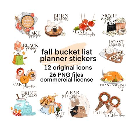 Fall Stickers Fall Clipart Printable Stickers Planner